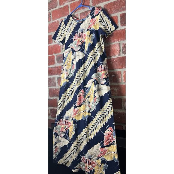 Hilo Hattie Long Maxi Dress Hawaiian Floral Tropical Cotton Rayon Size Small - Picture 3 of 7
